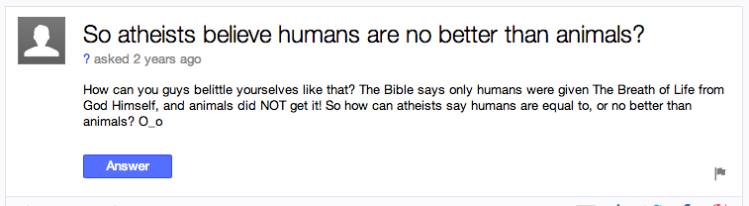 Yahoo Answers: for when you want an example of someone thinking something stupid.